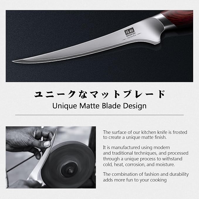 SHAN ZU Fillet Knife 7 inch, Razor Sharp Boning Knife - Image 5