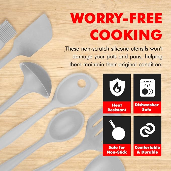 Chef Craft - Premium Silicone Kitchen Tools and Utensils Set, Non-Scratch - Image 3