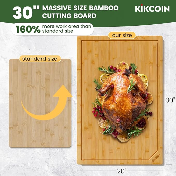 Kikcoin 30”×20” Bamboo Cutting Boards - Image 2