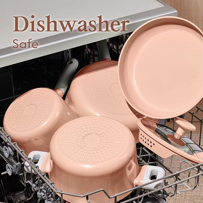CAROTE Pots and Pans Set Nonstick, Ceramic Cookware Set, PFAS PTFE Free - Image 5