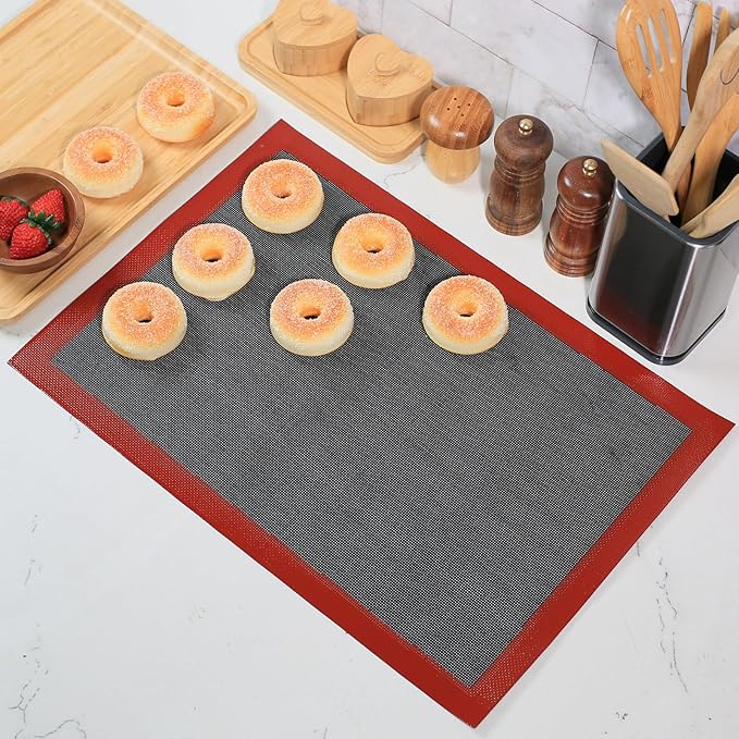 Perforated Silicone Baking Mat for Two-Thirds Size Pan, Non-Stick Eclair Baking - Image 6