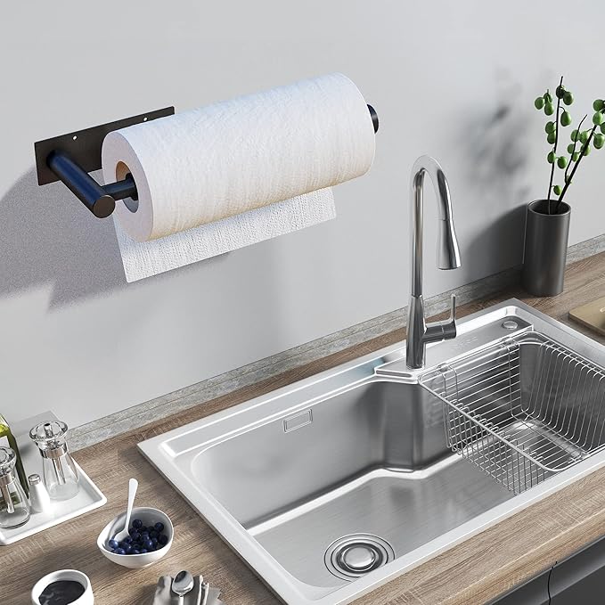 DEKAVA Under Cabinet Wall Mount Paper Towel Holder, Self-Adhesive Bar, - Image 2