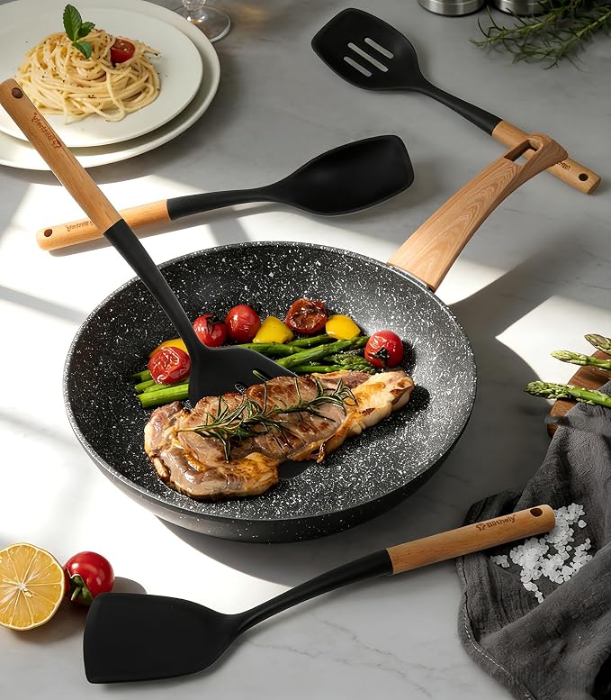 4PCS Silicone Cooking Utensils Set, Large Nonstick Spatula Spoons Set - Image 3