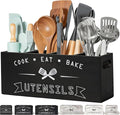 Extra Large and Durable Black Wooden Kitchen Utensil Holder by Unknown