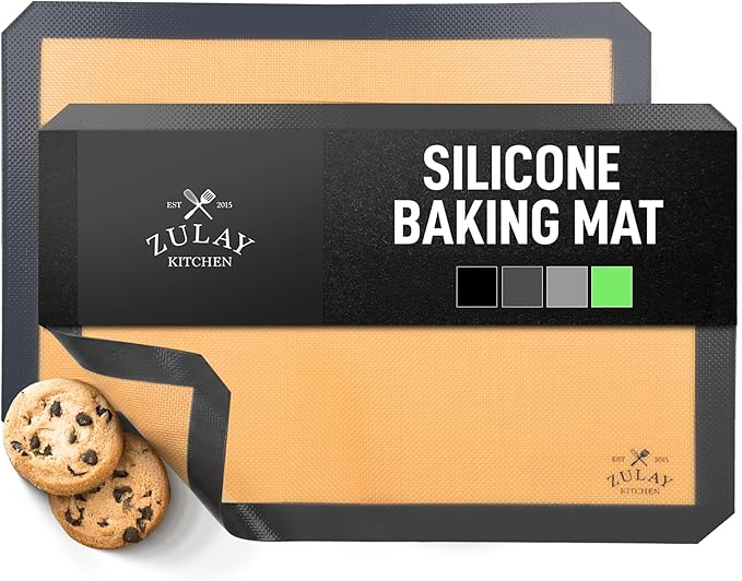 Zulay Kitchen Silicone Baking Mat Set – 2-Pack 16.5″ × 11.6″ Reusable Non-Stick by ZulayKitchen