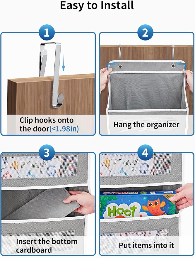 JARLINK 2 Pack Over the Door Organizer Storage, 5 Shelf Hanging Door Organizer - Image 7
