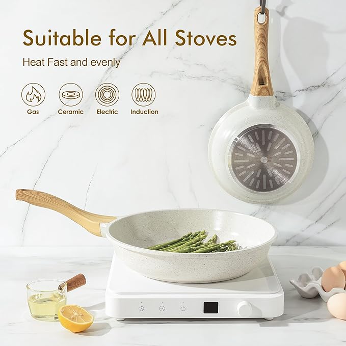 SENSARTE Nonstick Ceramic Frying Pan Skillet, 10 Inch Omelet Pan, Healthy Non - Image 3
