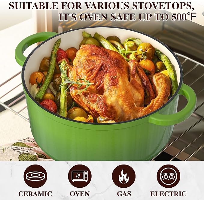 Umite Chef 7QT Enameled Cast Iron Dutch Oven - Image 5