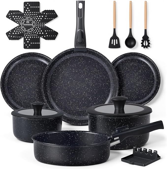 Ammeloo 21 Pcs Pots and Pans Set Non Stick, Ceramic Kitchen Cookware Set by Unknown