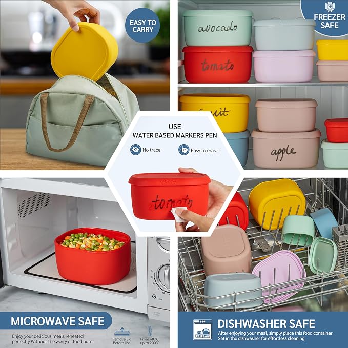 ISSEVE 12Pcs/Set Nesting Silicone Food Storage Containers - Image 7