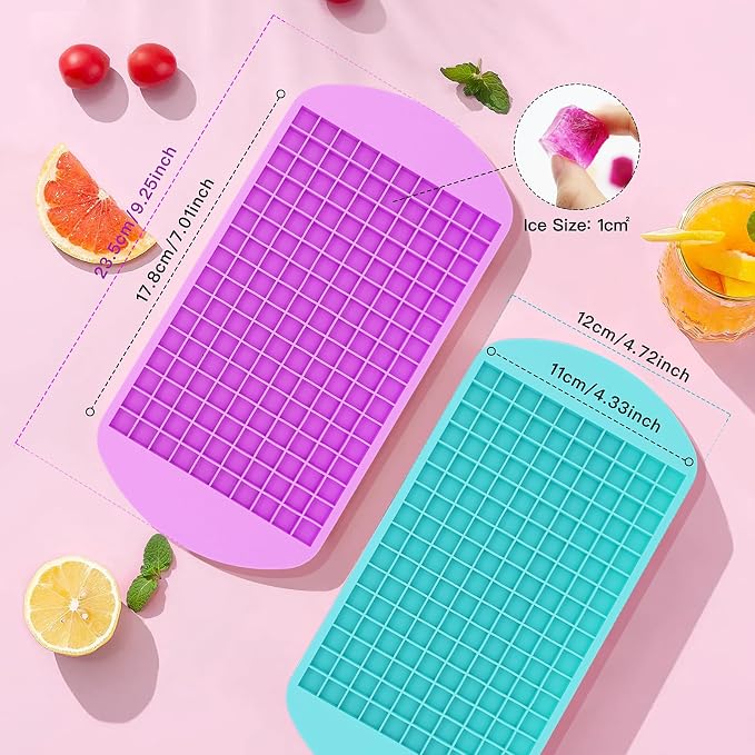 Silicone Ice Cube Tray, 160 Mini Crushed Ice Cube Molds Easy Release Small Ice - Image 2