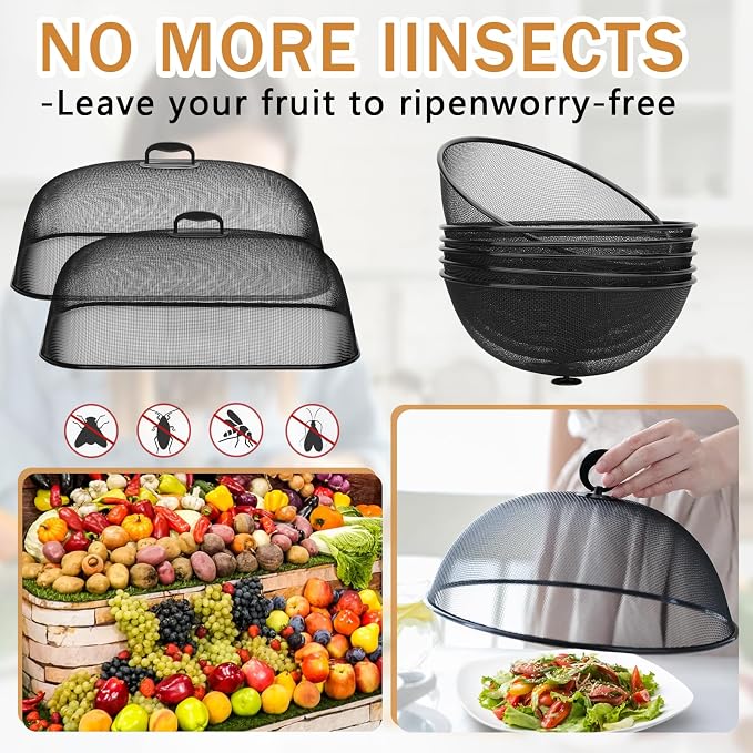 8 Pcs Metal Mesh Screen Food Cover - Image 3