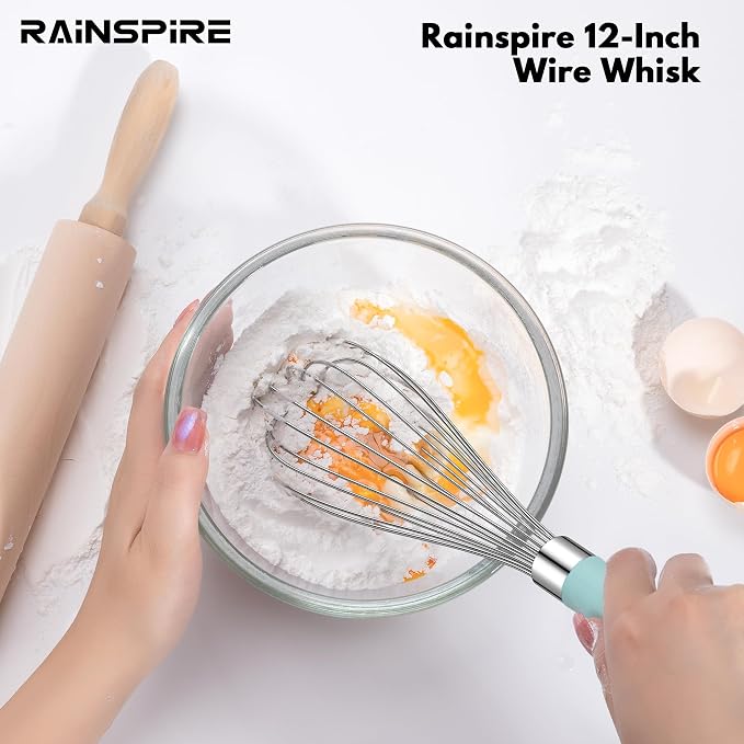 Rainspire 12-Inch Wire Whisk Stainless Steel, Balloon Whisks - Image 6