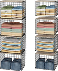 4PCS Wider Closet Organizers and Storage, Stackable Closet Shelf Organizer by Cidaziya