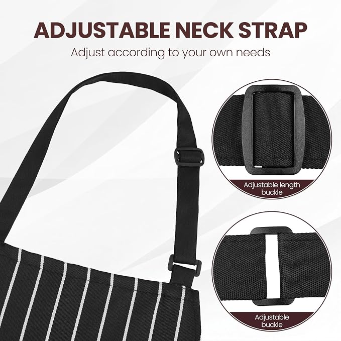 Serrenf 2 Pack Apron, Cooking Kitchen Aprons, Adjustable Bib Apron - Image 4