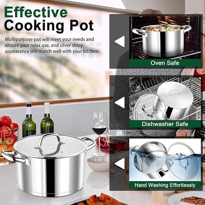 P&P CHEF 8 Quarts Cooking Stock Pot - Image 7