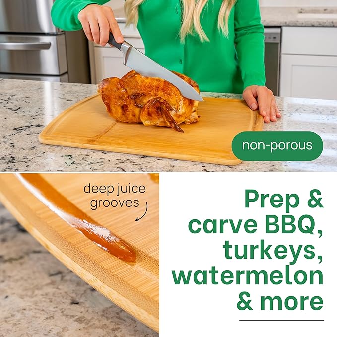 FSC-Certified Extra Large Bamboo Cutting Board Featuring 18 Inch Glue-Free - Image 5