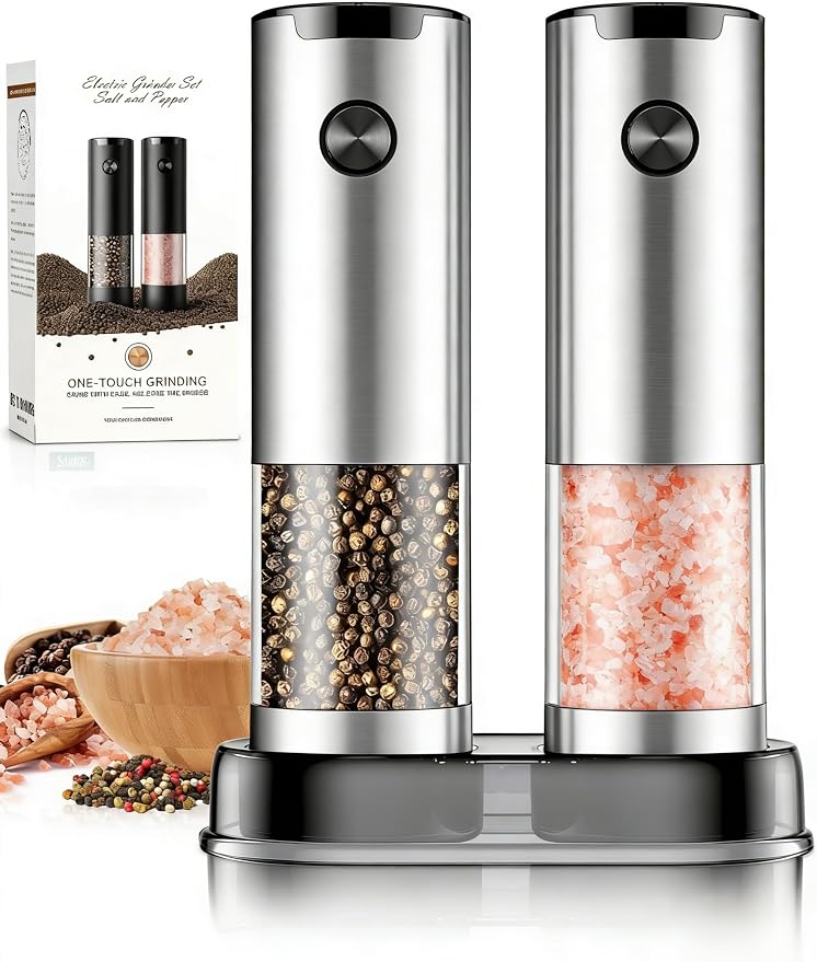Electric Salt and Pepper Grinder Set Automatic Battery Pepper Mill Shakers - Image 4