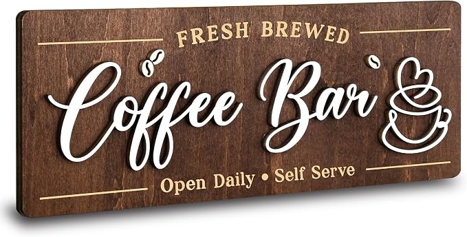 Woodamore Coffee Bar Signs for Wall Decor by Woodamore