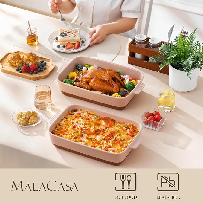 MALACASA 4.8 Qt Ceramic Oven Dish - Image 3