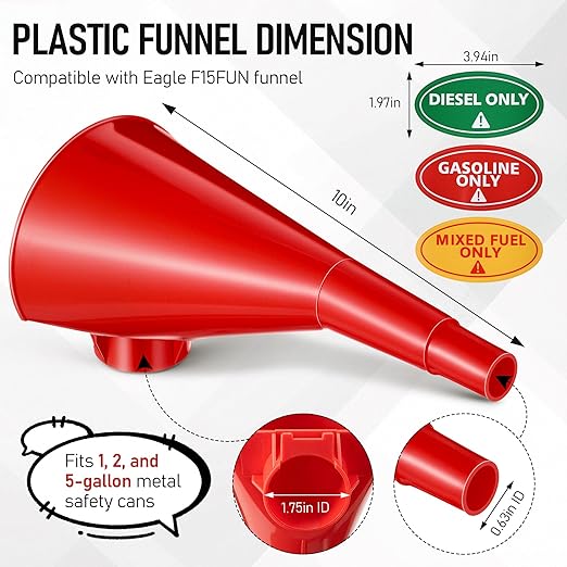 Plastic Funnel for Type I Metal Safety Cans, Compatible - Image 3