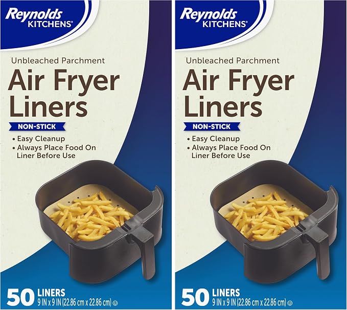 Reynolds Kitchens Air Fryer Liners Disposable, Unbleached Parchment Paper Sheets by ReynoldsConsumerProducts