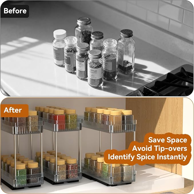 DABIGE 3 Pack Pull Out Spice Rack Organizer - Image 8