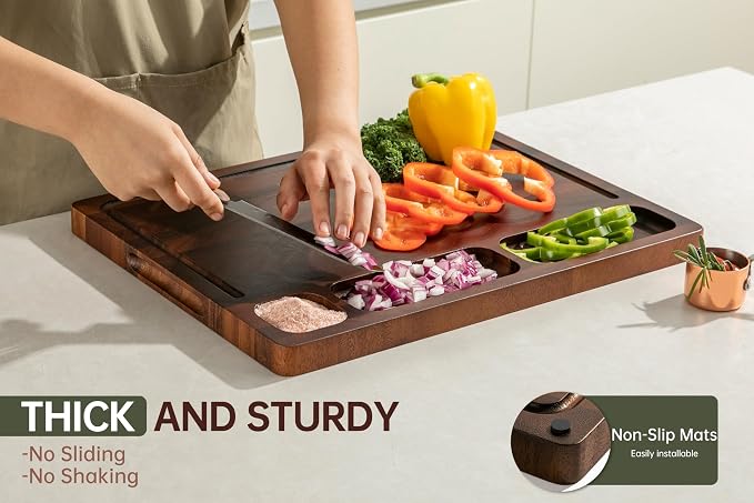 THETCHRY Walnut Cutting Boards For Kitchen, End Grain Wooden Cutting Board - Image 3