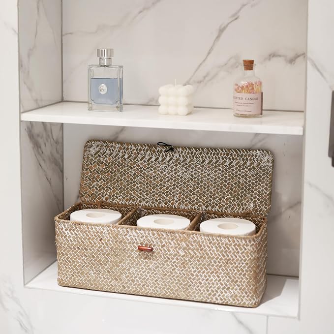 Whitewash Seagrass Tank Basket - Image 7