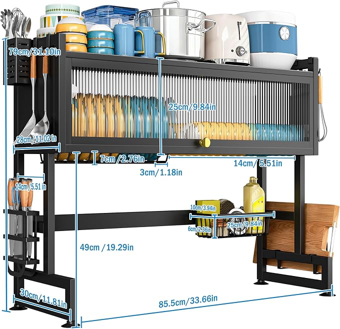SNSLXH  2-Tier Over The Sink Dish Drying Rack, 33.66"×31.1"×11.81" - Image 3