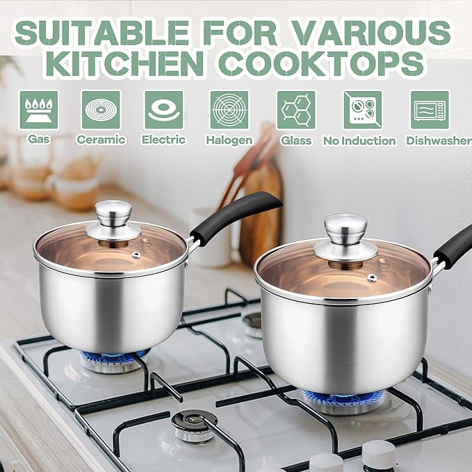Herogo 1 Quart & 2 Quart Saucepan Set - Image 5