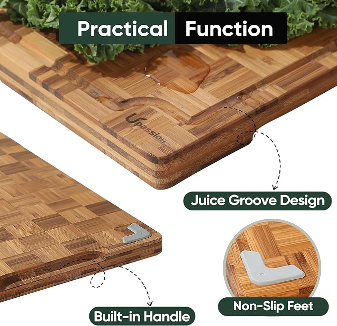Extra Large Bamboo Cutting Boards, Non-Toxic & Durable - Image 4