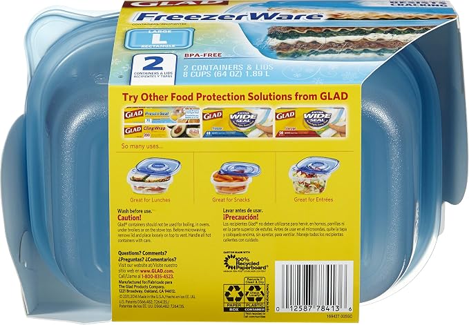 Glad GladWare FreezerWare Food Storage Containers - Image 4