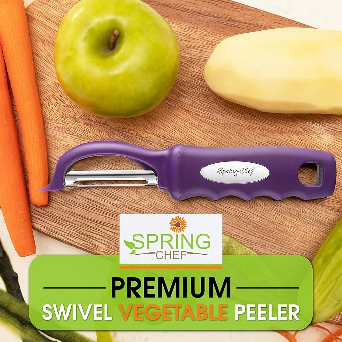 Spring Chef Professional Purple Swivel Potato Peelers - Image 7