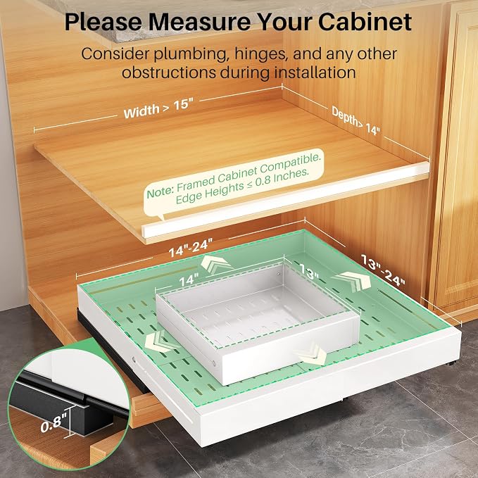 Pull out Cabinet Organizer, Expandable Width, Depth - Image 2