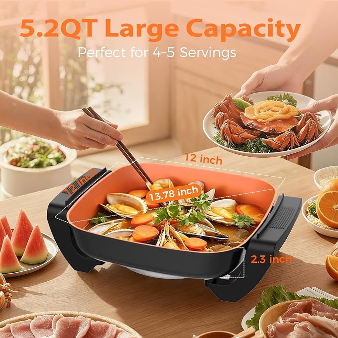 OSTBA 12"x12" Electric Skillet - Image 7