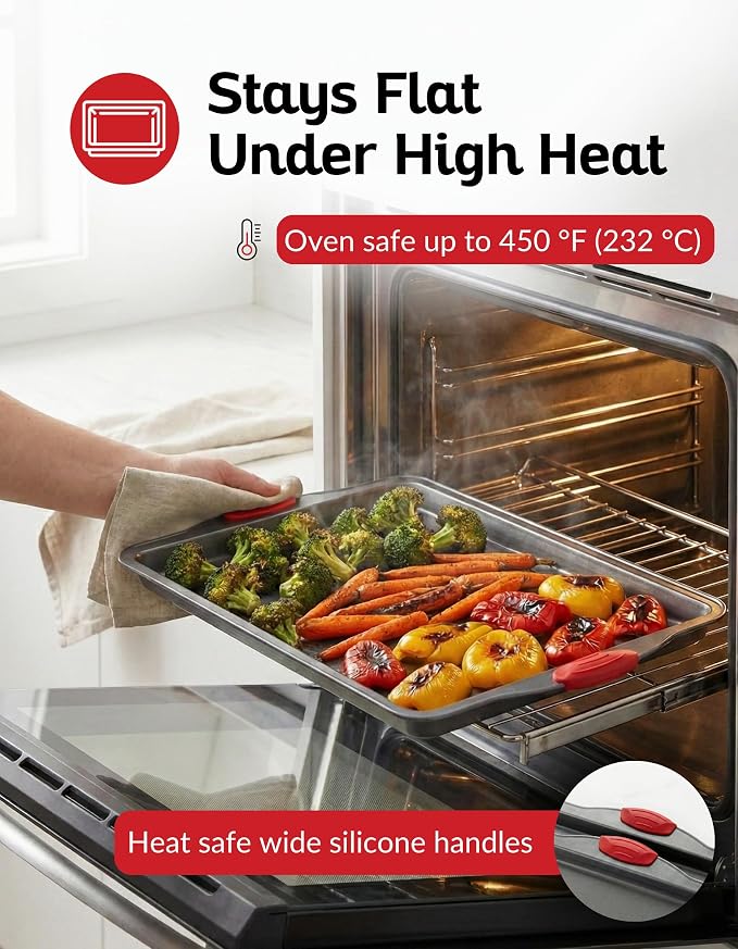 Premium Nonstick Baking Sheet Pans – Set of 3, Heavy-Gauge Carbon Steel - Image 2
