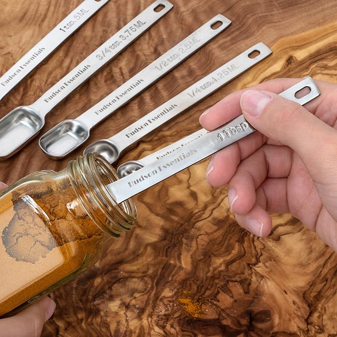 Hudson Essentials Stainless Steel Measuring Cups and Spoons Set - Image 6