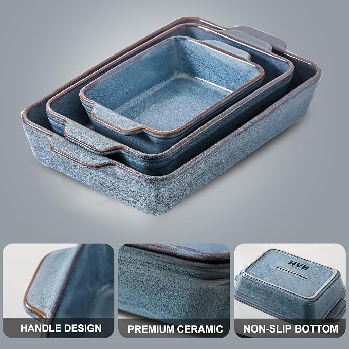 HVH 9x13 Baking Dish Set, Large Casserole Dishes - Image 6