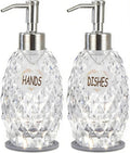 MALACHI Soap Dispenser Set, Crystal-Textured Diamond Glass by MALACHI
