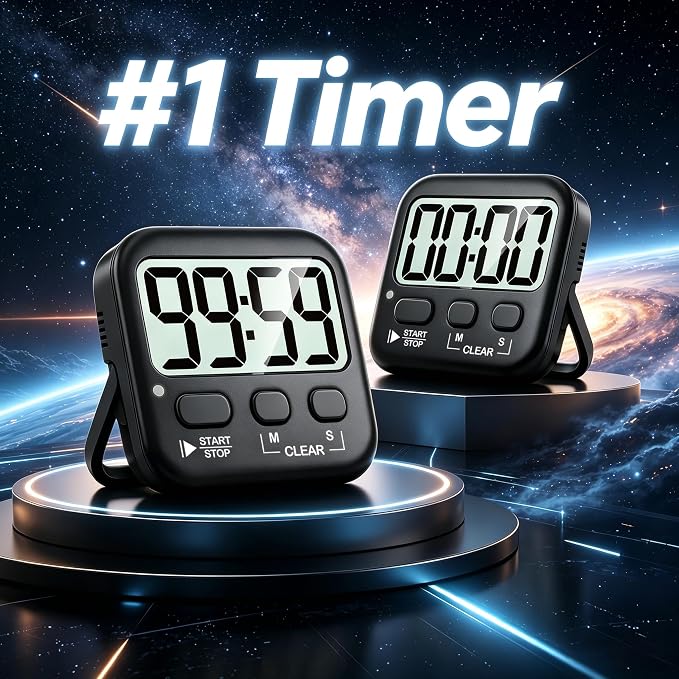 Antonki 2 Pack Digital Timer for Kids, Magnetic Countdown Kitchen Timers for - Image 2