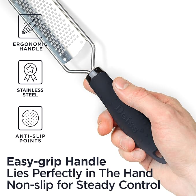 Deiss PRO Lemon Zester & Heavy Duty Cheese Grater & Vegetable Grater — Parmesan - Image 3