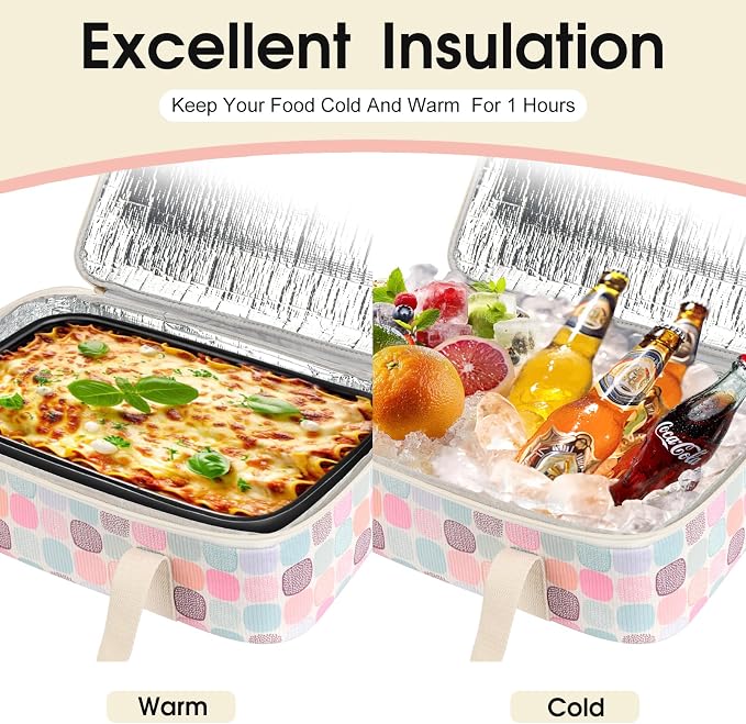 Corduroy Casserole Carrier, Insulated Lasagna Lugger - Image 4