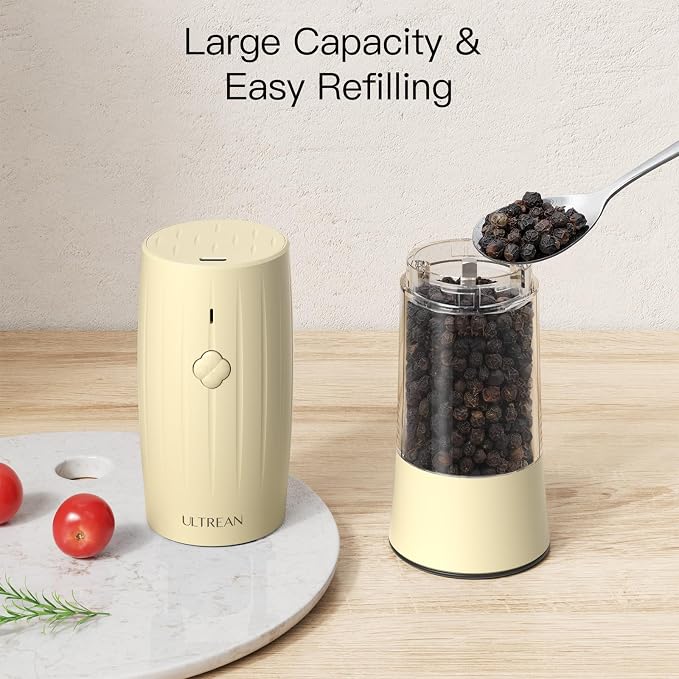 Ultrean Electric Salt and Pepper Grinder Set, USB-C Rechargeable, Salt and - Image 5
