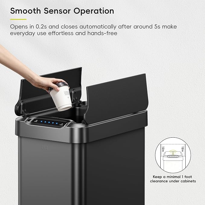 EKO Phantom-T 13.2 Gallon/ 50L Automatic Sensor Kitchen Trash Can, Slim - Image 9