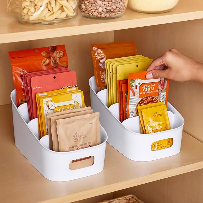 YouCopia ShelfBin Packet Organizer, 4-Tier Stairstep Raised Divided Bin - Image 5