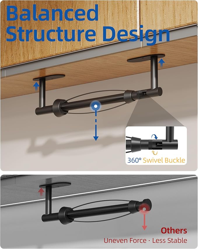 RUACQ Paper Towel Holder Under Cabinet, One Hand Tearing Paper Towel Holder - Image 3