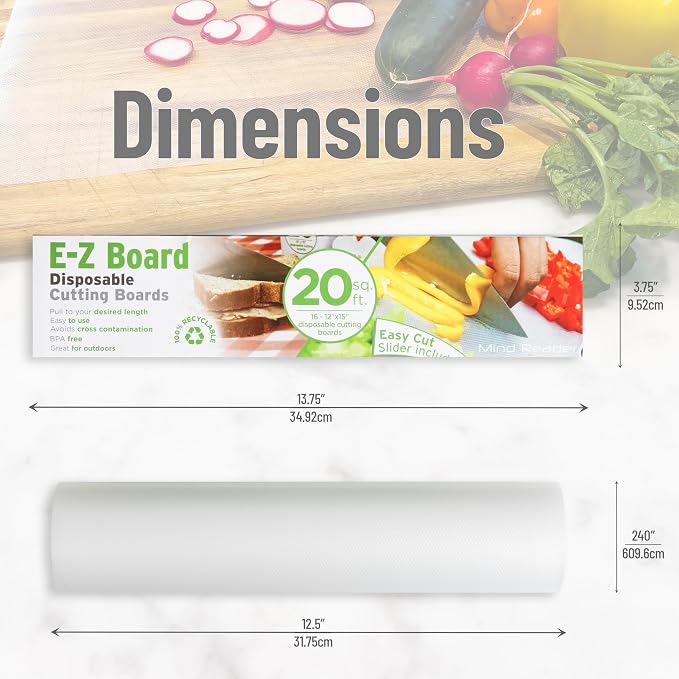 Mind Reader E-Z Board Disposable Plastic Cutting Board, 20 Square Feet - Image 2