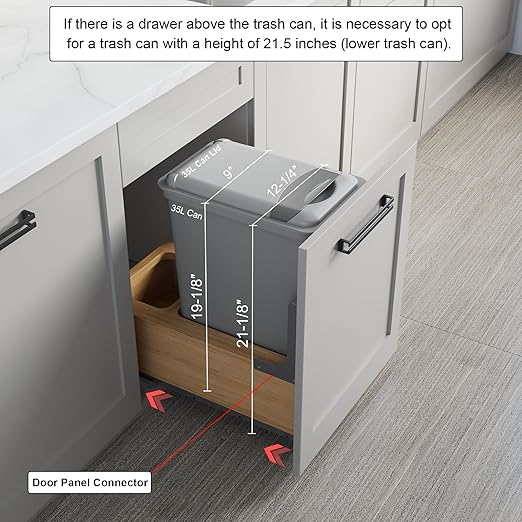 Dowell Single 35Qt Undermount Trash Pull-Out Waste Container - Image 6