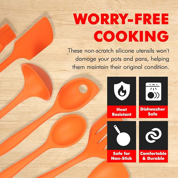 Chef Craft 7 Piece Silicone Kitchen Tool and Utensil Set - Image 3
